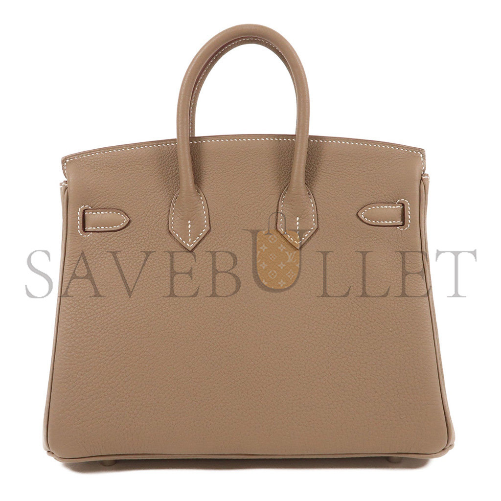 H**mes master birkin 25 swift leather elephant grey gold buckle 2161400204332 (25*20*13cm)